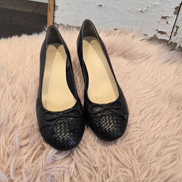 Black leather Cole Hann wedges - Picture 1 of 2